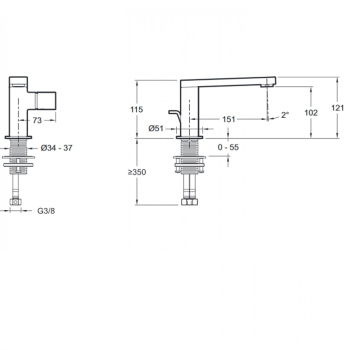 Смеситель для раковины Jacob Delafon Composed E73050-ND-CP хром