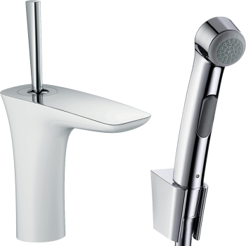 Смеситель для раковины Hansgrohe Puravida 15275400 с гигиеническим душем, белый