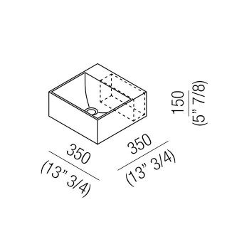 Раковина Agape Handwash 35x35x15, без отв., квадратная, с полочкой, белый ACER09950RZ *0