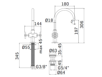 Смеситель для раковины Mamoli Hipster 42380000005K черный