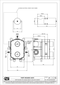 Скрытая часть смесителя Gessi 44679.031 Chrome