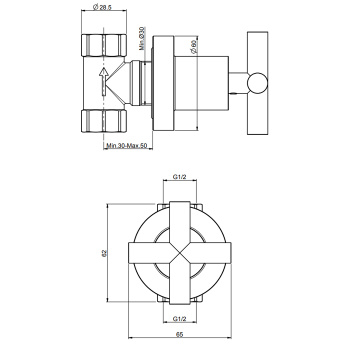 Запорный вентиль Fima Carlo Frattini Maxima внешняя часть, хром F5323/1CR