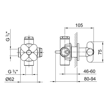 Запорный вентиль Fantini I Balocchi 3/4", белый матовый 60 29 0690B
