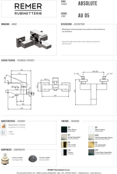 Смеситель для ванны Remer Absolute  белый матовый AU05BO