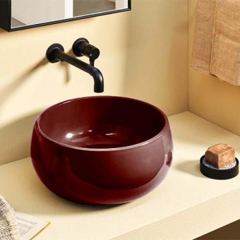 Раковина накладная Cielo Le Bacinelle BATO CO 43 см красный