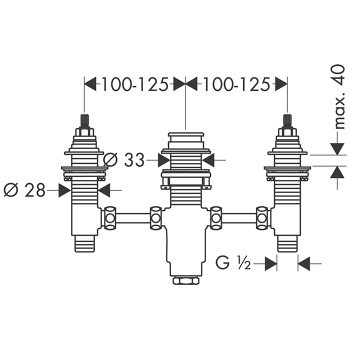 Axor Встраиваемая часть, смесителя для раковины на 3 отв. 15484180