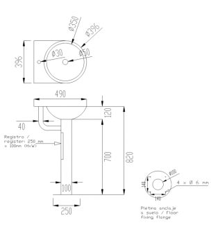 Умывальник с пьедесталом Nofer 13026.В