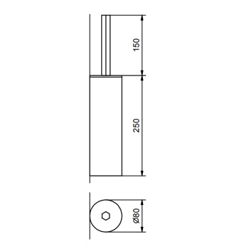 Ершик подвесной Fantini Young с контейнером, Matt British Gold PVD /белая керамика 96 P6 7647
