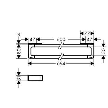 Axor Universal Полотенцедержатель и рейлинг,  наружный размер 69.4см, подвесной, цвет: хром 42832000