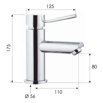 Смеситель для раковины Remer Minimal N11 хром