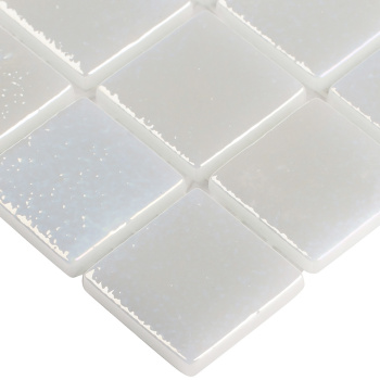 Мозаика на сетке Vidrepur Shell № 563 White 25x25 м2