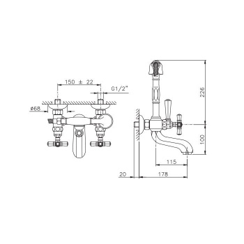 Смеситель для ванны Nicolazzi Teide  1901BZ05