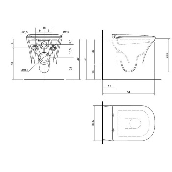 Унитаз подвесной Antonio Lupi Cabo CABO3 в комплекте с крышкой-сиденьем FLAT, soft-close, белый матовый