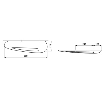 Laufen Alessi One Полочка 630х175мм с полотенцедержателем, из керамики, цвет: белый