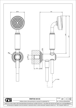 Гигиенический душ Gessi Venti20 65123.720 Nickel PVD