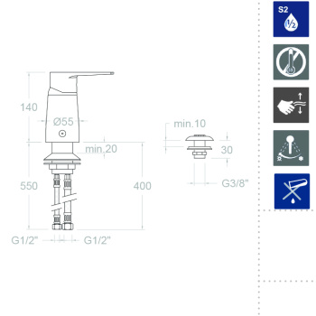 Смеситель для биде Ramonsoler Titanium встраиваемый SA1823