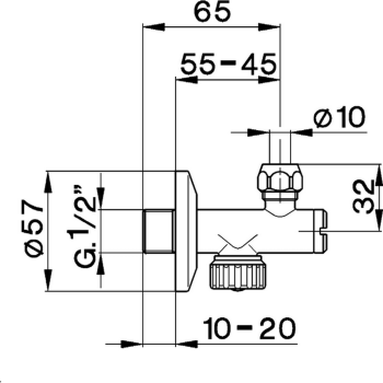 Угловой вентиль Cisal Components 1/2 , золото ZA00282024