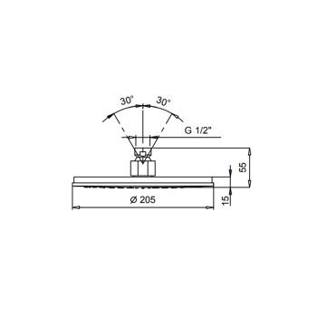Верхний душ Fantini Ak/25 20 см, защита от известкового налета, Matt Copper PVD 86 P9 8113