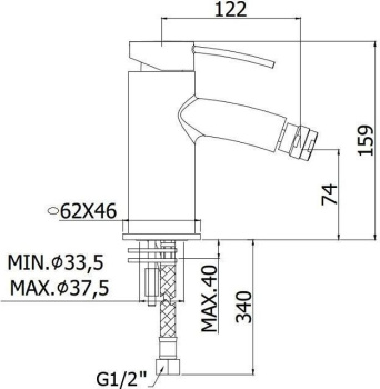 Смеситель для биде Paffoni Berry BR13,1CR