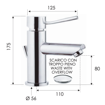 Смеситель для раковины Remer Minimal N10 хром