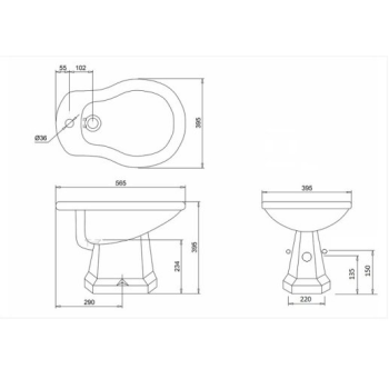Биде Burlington P4 белый