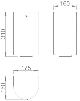 Диспенсер wick mini для бумаги рулонной с центральной вытяжкой из нержавеющей стали глянцевый Nofer 04099.Mini.B
