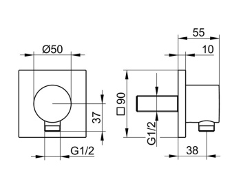 Шланговое подключение Keuco Ixmo 59547010002 хром