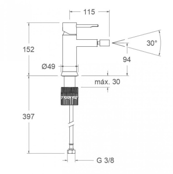 Смеситель для биде Ramonsoler Odisea черный 390301NM