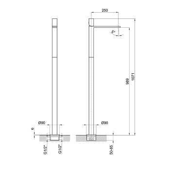 Смеситель для раковины Fantini Milano 31 02 3036B хром