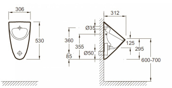 Писсуар Jacob Delafon ODEON Up E1147-00