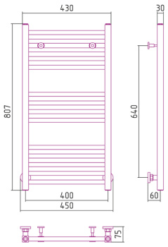 Полотенцесушитель водяной Сунержа Модус 80x40 00-0250-8040
