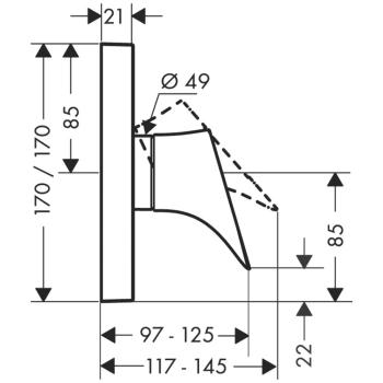 Axor Starck Organic Смеситель для душа, встраиваемый, цвет: шлифованная бронза 12605140