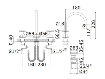 Смеситель для раковины Mamoli Hipster 45180000005K черный