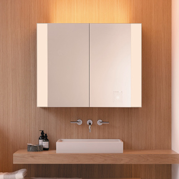 Burgbad RL40 Зеркальный шкаф 120х15х80см., 2 зерк. дверь с обоих сторон, 4 стеклянные полки,подсветка, Smart-Home-System, 2 розетки     SPQZ120