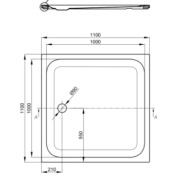 Душевой поддон Bette 110х110 см 8743 AR