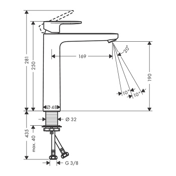 Смеситель для раковины Hansgrohe Vernis Blend 71582670 черный