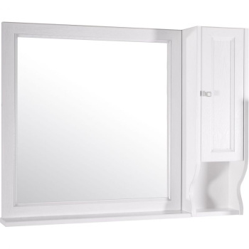 Зеркало ASB-Woodline Гранда 80см белый c серебряной патиной 11481