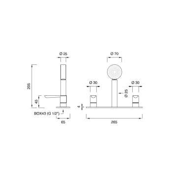 Смеситель для ванны CЕА Design Lutezia Plus LTZ 96 S сталь