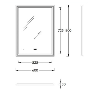 Зеркало TECNO c LED Kerama Marazzi 60 с подсветкой с функцией антизапотевание, белое глянцевое TE.mi.60