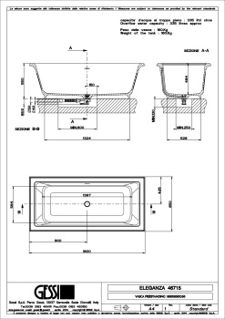 Ванна из искусственного камня Gessi Eleganza 190x85 46715.521