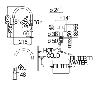 Смеситель для кухни Nobili Flag FL96824/3VCR хром