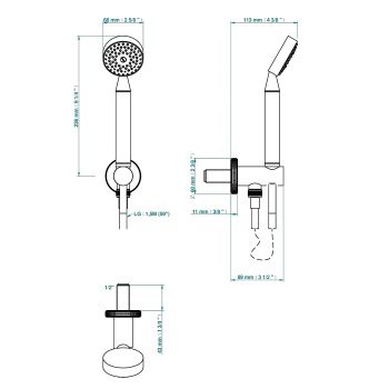Душевой комплект с ручным душем THG Hirondelles A4J-F30-54 soft gold