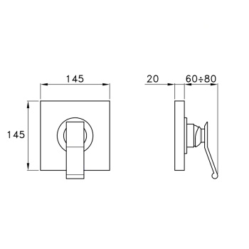 Внешняя часть встраиваемого смесителя душа Stella Casanova 3292MC P.V., хром CS 01410 CR00