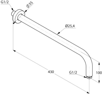 KLUDI A-QA Кронштейн для душа черный матовый