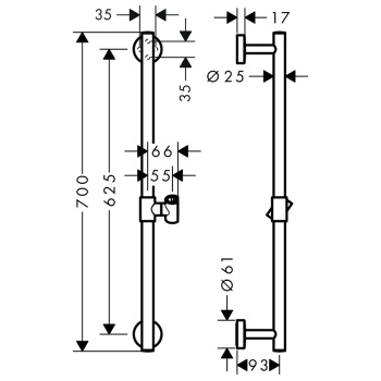 Штанга для душа hansgrohe Unica Comfort 26401000
