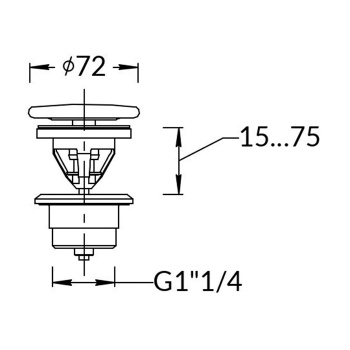Донный клапан клик-клак для раковины с керамической крышкой Kerama Marazzi белый глянцевый DRR.2\WHT