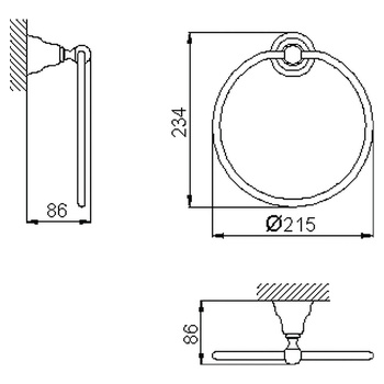 Полотенцедержатель кольцо Cisal Arcana хром AR09022021