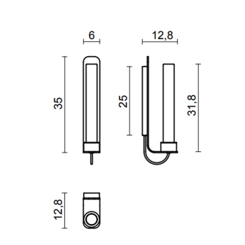 Светильник настенный Oasis Flute Up 60х128х350 стекло Rhombus, фурнитура хром 5HLDUA1UFRCR