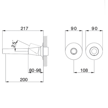 Смеситель встраиваемый для раковины Cisal Vita VI00551021 хром