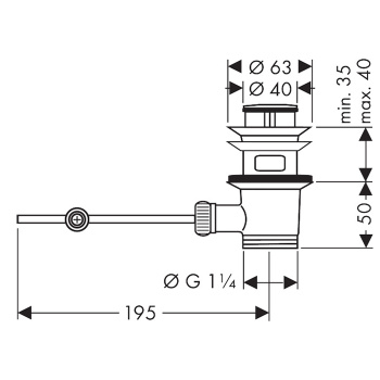 Hansgrohe 94 139 000 z Сливной набор для раковины, 1¼
